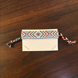 Handmade Woven Bracelet with Geometric Pattern